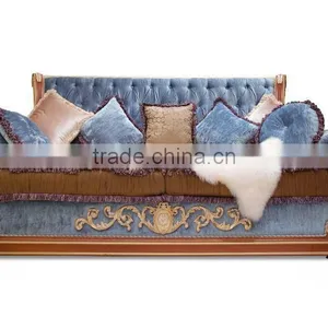 European Classic Wood Sofa With Hand Carving Living Room Sofa Antique Furniture A65360 (3seat) thumbnail-2