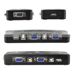 4 Port Hub USB 2.0 KVM VGA/SVGA Switch Box Adapter Connects Printer Intelli Keyboard Mouse 4 Computers Use 1 Monitor thumbnail-2