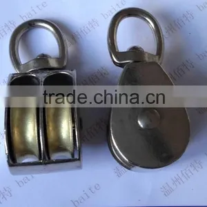 ZINC PLATED DOUBLE WHEEL SWIVEL PULLEY thumbnail-3