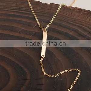 Layering Tiny Bar Necklaces Set Necklaces With Thin Chains Minimal Delicate Gold Necklaces Set Quality Choice thumbnail-2