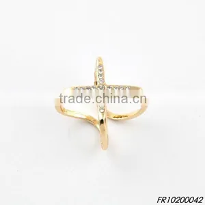 Cross Crystal Double Circle Ring thumbnail-1