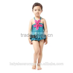 Hot Sale Wholesale Blue Baby Girl Mermaid Romper Jumpsuit Kid Mermaid Swimming Costume thumbnail-1