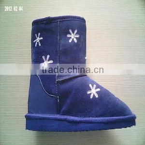 New White Snowflake Blue/Brown Snow Boots thumbnail-1