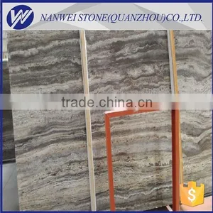 Cheap Price Polished Grey Travertine Silver Grey Travertine Marble thumbnail-5