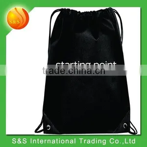 Customized 600D Polyester Large Black Drawstring Bag thumbnail-1