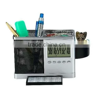 Pen Holder With Calculator, Calendar and Clock Display thumbnail-1