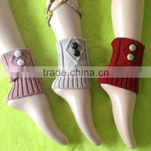 Button Decorated Fashion Boot Socks Acrylic Crochet Women Boot Socks thumbnail-1