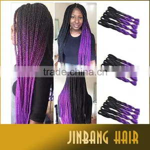 2016 Hot Selling Ombre Jumbo Braiding Straight Hair Synthetic Afro Kinky Braids Hair Box Braid Extensions thumbnail-2