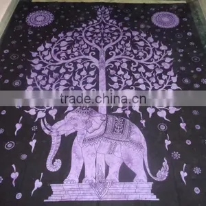 Elephant Tree of Life Bedsheets Tapestry New thumbnail-4
