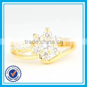 Factory Cheap Wholesale Wedding Crystal Gold Ring Design for Couples thumbnail-2