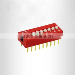 Blue/Red 9 Position 2.54mm Slide Type DIP Switch thumbnail-1