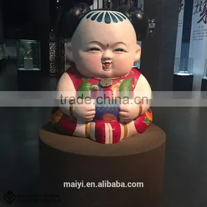 Chinese Folk Culture Art Silicone Sculpture of Clay Doll thumbnail-1