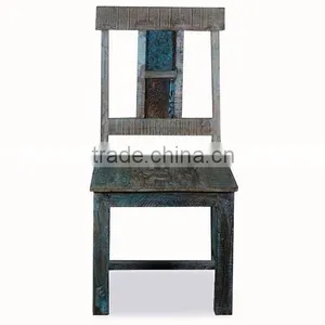 OLD AGE RECLAIMED WOOD DINING CHAIR , RECYCLE WOOD RETRO DINING CHAIR thumbnail-2