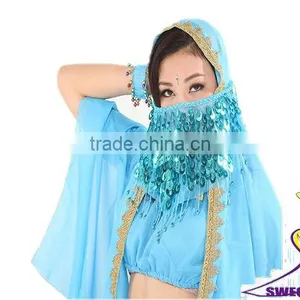 SWEGAL Purple Noble Sexy Sea Fan Veil,belly Dance Mysterious Charming Fashion Faace Veils SGBDD13002 thumbnail-4