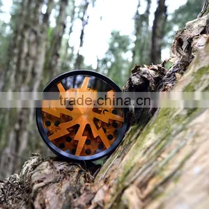 Lightning Aluminum 4-Part Tobacco Spice Tea Herb Grinder (2.5") With Pollen Catcher, Cleaning Brush and Scraper (Orange) thumbnail-5