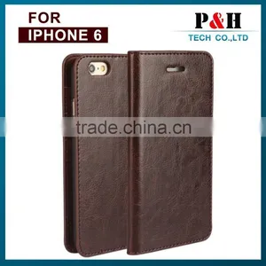 Top Quality Color Phone Case,FOR IPHONE 6 LEATHER CASE ,genuine Cow Leather Wallet for Apple 6 thumbnail-3
