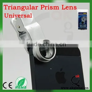 Universal External Clip Lens 3 Traingular Prism Image Mirage Camera Lens for Smartphone thumbnail-1