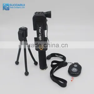 OEM 3in1 Wired Selfie Stick + Tripods+ Bluetooth Remote Shutter Wireless Monopod Selfie Stick for Apple Iphone & for Android thumbnail-1