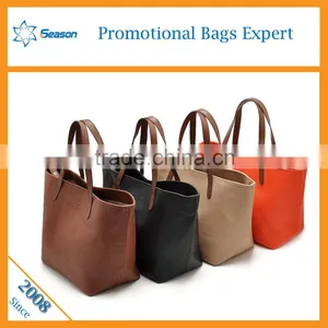 Simple Women Pu Tote Bag for Shopping Wholesale Handbag China thumbnail-1