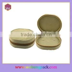 Customized Velvet Cufflink Box Round Small Velvet Cufflink Storage Box Wholesale thumbnail-1