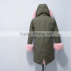 PC09 Army Green Women Long Style Parka Jacket thumbnail-6