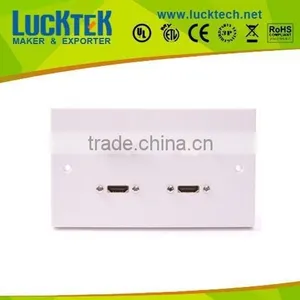 SVGA, 2 x VIDEO and USB B Female Couplers Double Gang UK Faceplate Wall Plate thumbnail-1