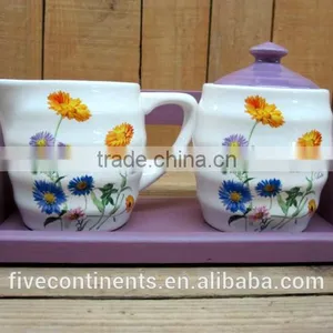 New Cheap Decal Creamer Set With Sugar Bowls thumbnail-1