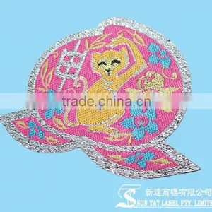 Laser Cut Garment Damask Wovn Mettalic Yarn Label thumbnail-1
