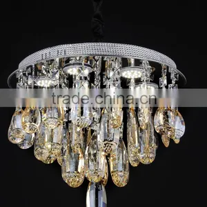 WD-6910PA LED Modern Classic Elegant Gold K9 Crystal Pendant Light thumbnail-1