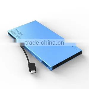 Family Use Ultra Slim Aluminum Case Charge Power Bank 5000mAh for Smartphones thumbnail-3