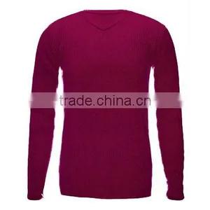 Fashion Plain Knit 100%cashmere Pullover Sweater for Men thumbnail-2