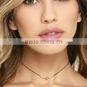 Hot New Torques Bijoux Plain Velvet Ribbon Pendant Necklace Maxi Statement Chokers Necklace for Women Jewelry thumbnail-1
