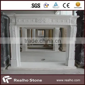 White Carrara Marble Fireplace for Home Decoration thumbnail-2