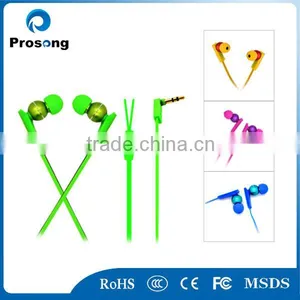 Top Quality Flat Cable Metal Earphone With Mic thumbnail-4