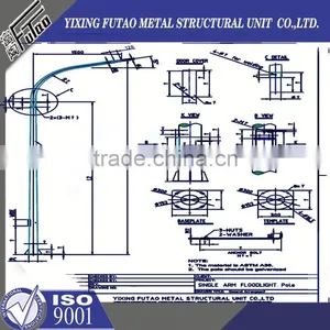 High Quality Galvanized Polygonal Steel High Mast Lamp Poles thumbnail-1