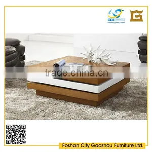 Square Wooden Functional Coffee Table Rotating Coffee Table Three Layers thumbnail-1