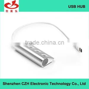 Aluminium Casing Usb-c Hub, 4- Port Type c Hub Change to Driver Download Usb 2.0 Hub From for Macbook With LED Indicators thumbnail-3