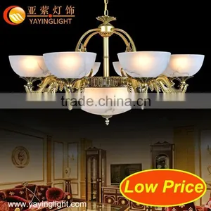 Brass Glass Chandelier in the Lobby,antique Glass Brass Chandelier thumbnail-1