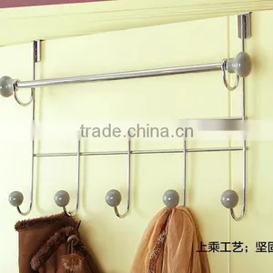 Metal Over the Door Hanging Hooks With Ceramics Knob thumbnail-1