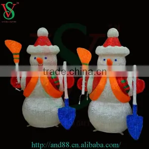 3D Outdoor Festival Lightings Motif Sculpture Light Led Snowman Light thumbnail-2