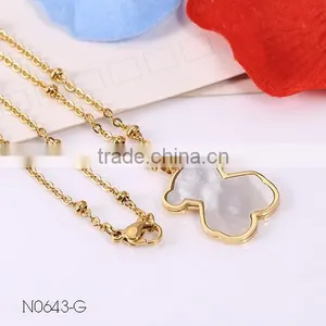 China Top Wholesale Fashionable Teddy Bear Shell Gold Long Chain Necklace thumbnail-4