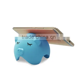 Cute Silicone Pig Mobile Phone Holder Desktop Holder Fashion Design Custom LOGO Print thumbnail-3