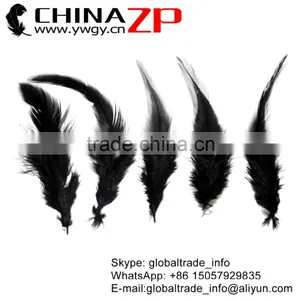 Leading Supplier CHINAZP Bulk Sale DIY High Quality Dyed Black Chicken Rooster Saddle Feathers thumbnail-1