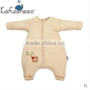 100% Cotton Newborn Infant Baby Anti Kicking Foot Sleeping Bag With Detachable Sleeves for Winter thumbnail-2