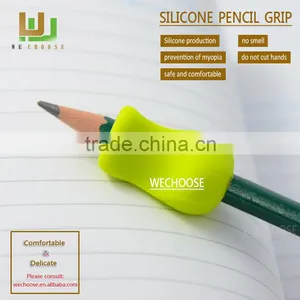 Wholesale-Beautiful Colorful Pencil Grips for School Kids Safe Silicone Pencil Grips With Stationery Supplies thumbnail-4