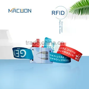 Factory Promotional Fabric Passive Rfid Woven Wristband for Festival Concert Sports Events thumbnail-1