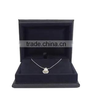 Chinese Factories Wholesale Custom High PU Leather Jewelry Box, Black Necklace Gift Box thumbnail-1