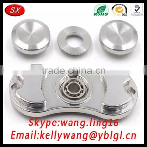CNC Machining Silver Stainless Metal Hand Spinner Fidget Ceramic Hybrid Bearng Desk Toy Spinner thumbnail-1