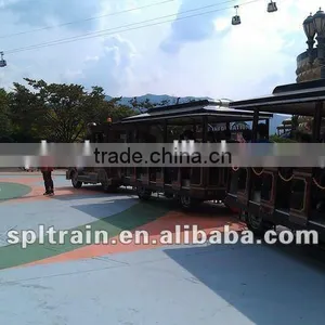 Kids Riding Tourist Trackless Train, Plaza Train, Diesel Road Train thumbnail-4