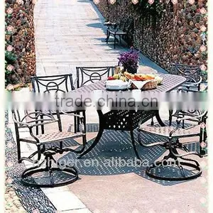 Factory Custom Made Aluminum Casting Outdoor Leisure Garden Chair and Table Furniture thumbnail-1